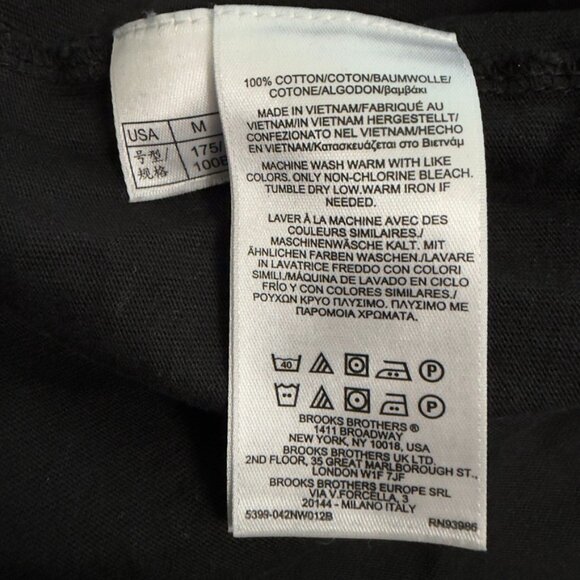 Brooks Brothers Long-Sleeve Black T-Shirt – Size M - Picture 7 of 9